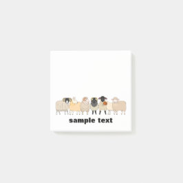 cartoon sheep group post it. post-it® notes