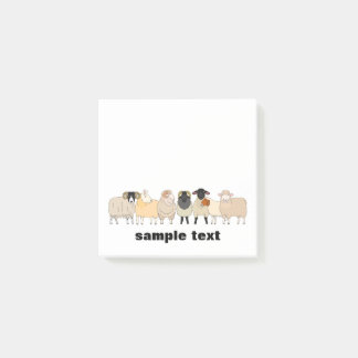 cartoon sheep group post it. post-it® notes