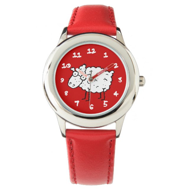 Cartoon Sheep Horloge (Voorkant)