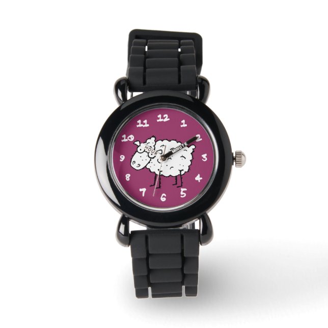 Cartoon Sheep Horloge (Voorkant)