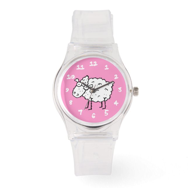 Cartoon Sheep Horloge (Voorkant)