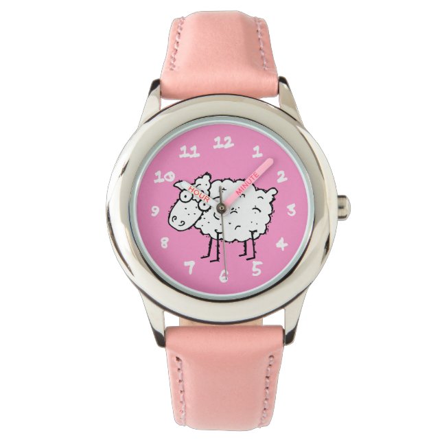 Cartoon Sheep Horloge (Voorkant)