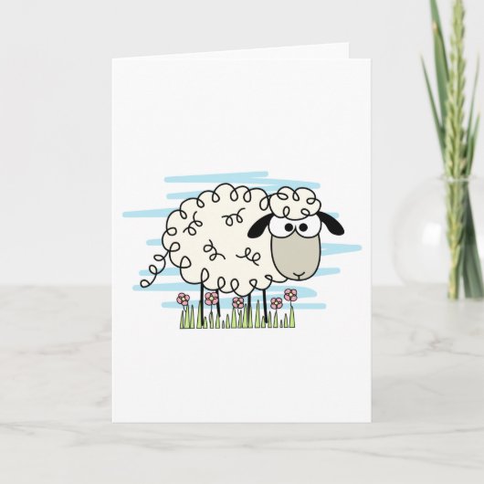 Cartoon Sheep Kaart (Voorkant)