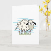Cartoon Sheep Kaart (Gele Bloem)