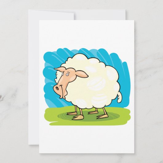 Cartoon Sheep Kaart (Voorkant)