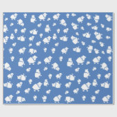 Cartoon Sheep op blauwe achtergrond Cadeaupapier (Vlak)