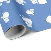 Cartoon Sheep op blauwe achtergrond Cadeaupapier (Rol Hoek)