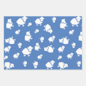 Cartoon Sheep op blauwe achtergrond Inpakpapier Vel (Voorkant 2)