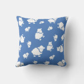 Cartoon Sheep op blauwe achtergrond Kussen (Achterkant)