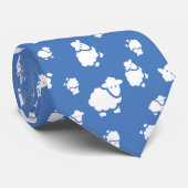 Cartoon Sheep op blauwe achtergrond Stropdas (Opgerold)