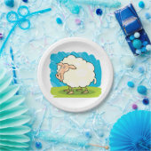 Cartoon Sheep Papieren Bordje (Feest)