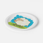 Cartoon Sheep Papieren Bordje (Gekanteld)