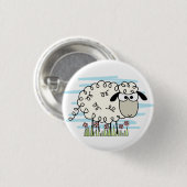 Cartoon Sheep Ronde Button 3,2 Cm (Voorkant /achterkant)