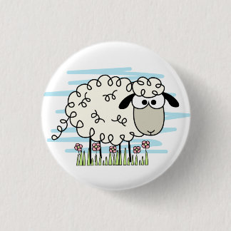 Cartoon Sheep Ronde Button 3,2 Cm