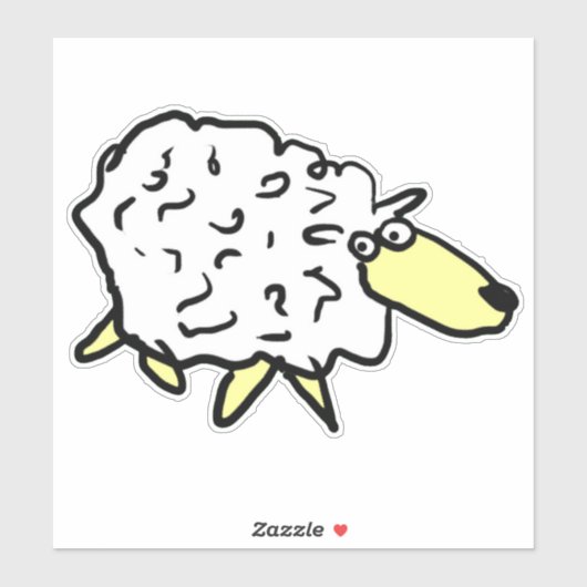 Cartoon Sheep Sticker (Vel)
