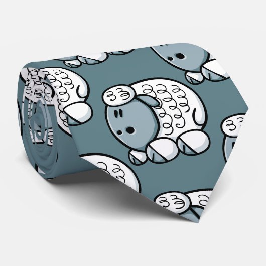 Cartoon Sheep Stropdas (Opgerold)