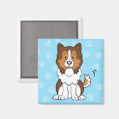 Cartoon Sheltie Magnet (Voorkant / Achterkant)