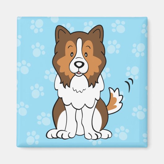 Cartoon Sheltie Magnet (Voorkant)