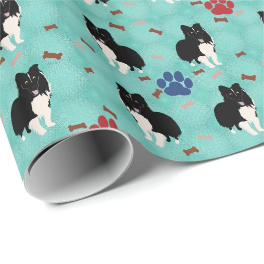 Cartoon Shetland Sheepdog Cadeaupapier (Rol Hoek)