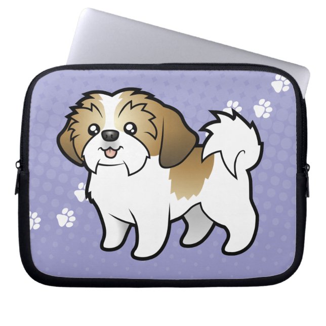 Cartoon Shih Tzu (puppy cut) Laptop Sleeve (Voorkant)