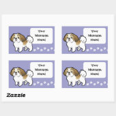 Cartoon Shih Tzu (puppy cut) Rechthoekige Sticker (Vel)