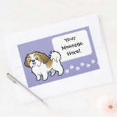 Cartoon Shih Tzu (puppy cut) Rechthoekige Sticker (Envelop)