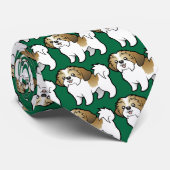 Cartoon Shih Tzu (puppy cut) Stropdas (Opgerold)