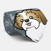 Cartoon Shih Tzu (puppy cut) Stropdas (Opgerold)