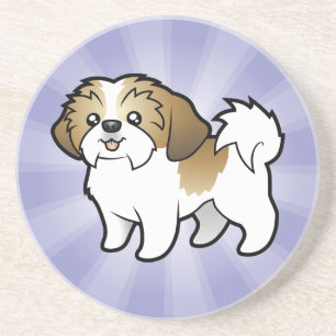 Cartoon Shih Tzu (puppy cut) Zandsteen Onderzetter