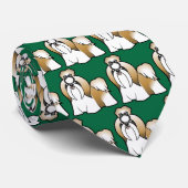 Cartoon Shih Tzu (show snijden) Stropdas (Opgerold)
