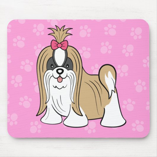 Cartoon ShihTzu Mousepad Muismat (Voorkant)
