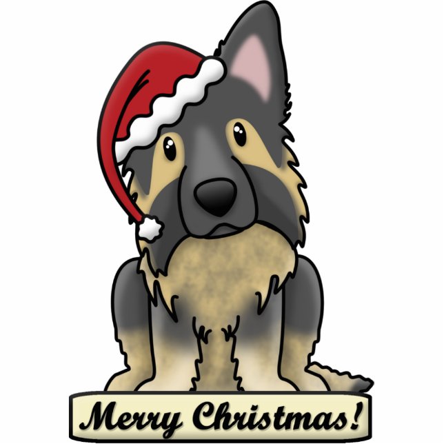 Cartoon Shiloh Shepherd Fotobeeldje Ornament (Voorkant)