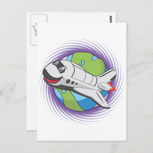 Cartoon shuttle briefkaart (Voorkant / Achterkant)