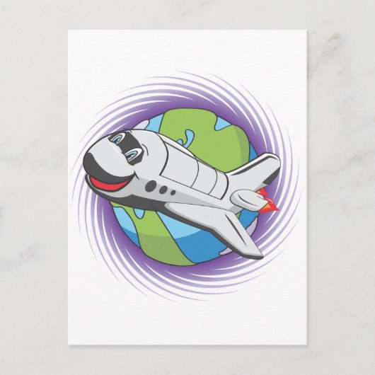 Cartoon shuttle briefkaart (Voorkant)