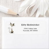 Cartoon Siamese Cat Funny Retouradres Etiket (Insitu)