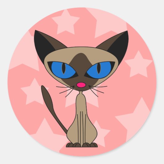 Cartoon Siamese Stickers (Voorkant)