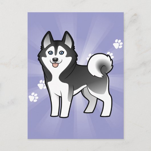 Cartoon Siberian Husky / Alaskan Malamute Briefkaart (Voorkant)