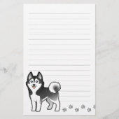 Cartoon Siberian Husky / Alaskan Malamute Briefpapier (Voorkant)