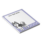 Cartoon Siberian Husky / Alaskan Malamute Notitieblok (Schuin)