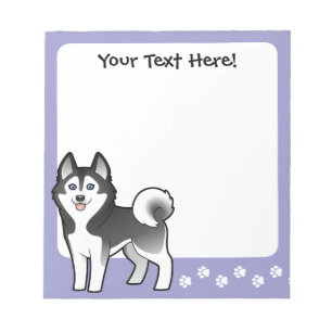 Cartoon Siberian Husky / Alaskan Malamute Notitieblok