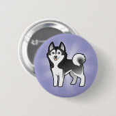 Cartoon Siberian Husky / Alaskan Malamute Ronde Button 5,7 Cm (Voorkant /achterkant)
