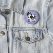 Cartoon Siberian Husky / Alaskan Malamute Ronde Button 5,7 Cm (In situ)