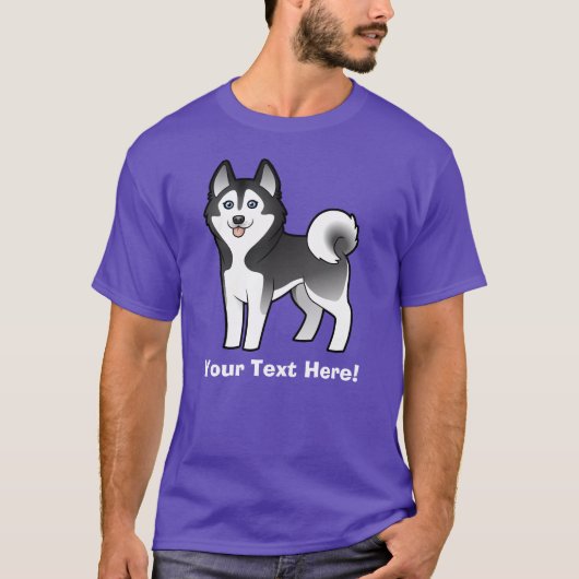 Cartoon Siberian Husky / Alaskan Malamute T-shirt (Voorkant)