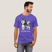 Cartoon Siberian Husky / Alaskan Malamute T-shirt (Voorkant volledig)