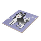 Cartoon Siberian Husky / Alaskan Malamute Tegeltje (Zijkant)
