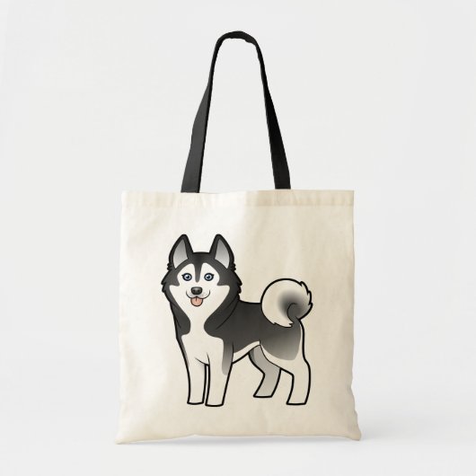 Cartoon Siberian Husky / Alaskan Malamute Tote Bag (Voorkant)