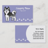 Cartoon Siberian Husky / Alaskan Malamute Visitekaartje (Voorkant / Achterkant)