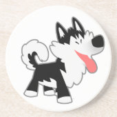 Cartoon Siberian Husky Onderzetter (Voorkant)