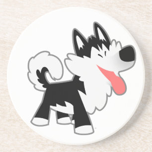Cartoon Siberian Husky Onderzetter