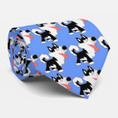 Cartoon Siberian Husky Stropdas (Opgerold)